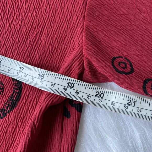 JPLA Shirt Sz M Fish Hawaii Surf Tropical Red Black Summer Vintage Womens - Picture 5 of 8